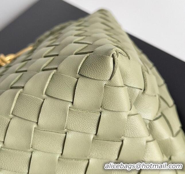 Luxury Discount Bottega Veneta Small Andiamo Top Handle Bag in Intrecciato Leather 743568 Light Green 2024