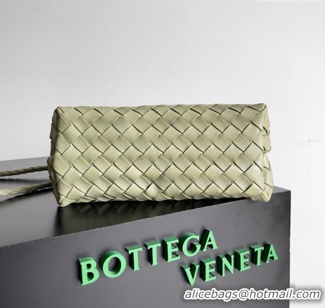 Luxury Discount Bottega Veneta Small Andiamo Top Handle Bag in Intrecciato Leather 743568 Light Green 2024