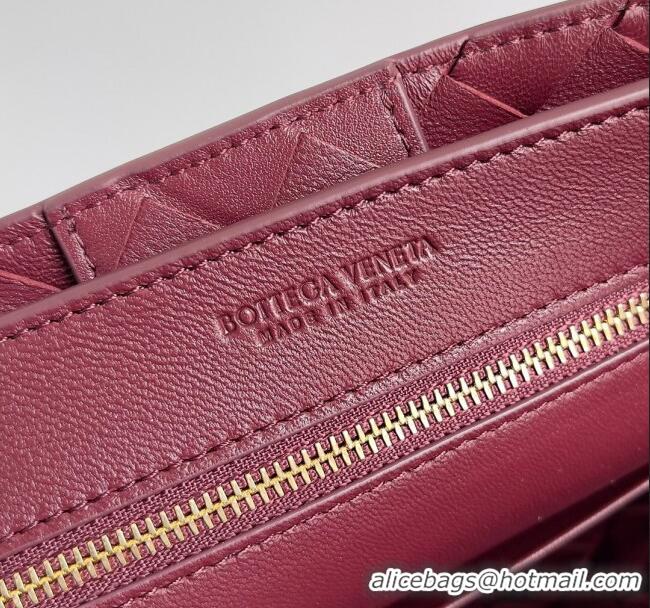 Reasonable Price Bottega Veneta Small Andiamo Top Handle Bag in Intrecciato Leather 743568 Burgundy 2024