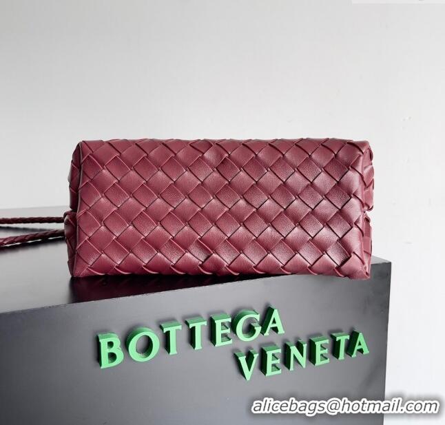 Reasonable Price Bottega Veneta Small Andiamo Top Handle Bag in Intrecciato Leather 743568 Burgundy 2024