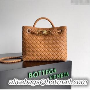 Top Quality Bottega Veneta Small Andiamo Top Handle Bag in Intrecciato Leather 743568 Brown 2024