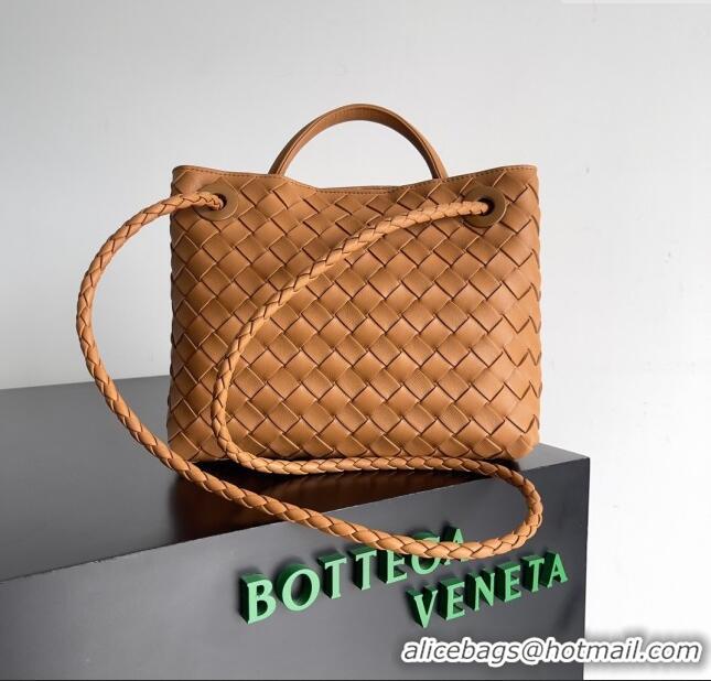 Top Quality Bottega Veneta Small Andiamo Top Handle Bag in Intrecciato Leather 743568 Brown 2024