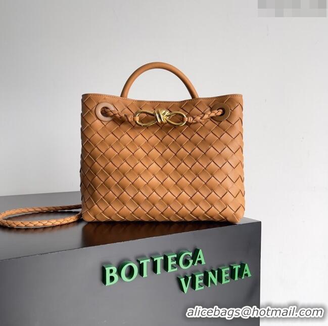 Top Quality Bottega Veneta Small Andiamo Top Handle Bag in Intrecciato Leather 743568 Brown 2024