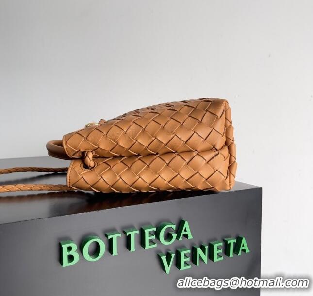 Top Quality Bottega Veneta Small Andiamo Top Handle Bag in Intrecciato Leather 743568 Brown 2024