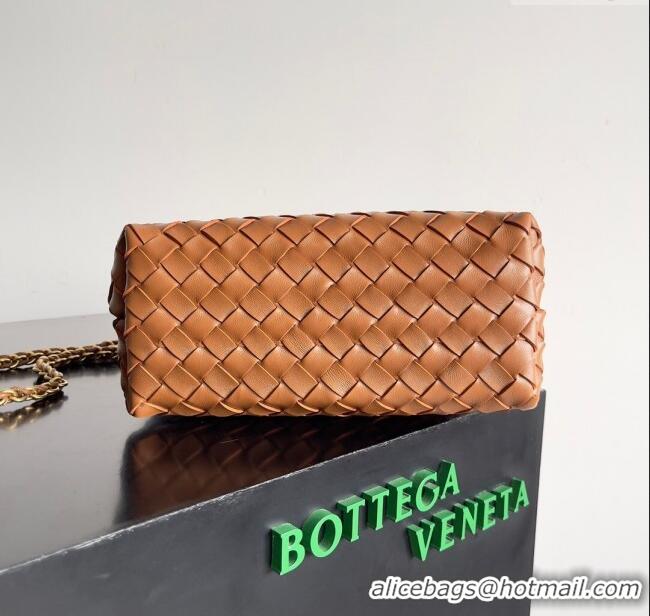 New Discount Bottega Veneta Small Andiamo Top Handle Bag With Chain 786008 Brown 2024