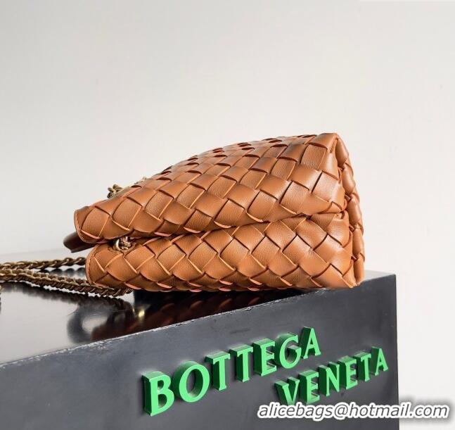 New Discount Bottega Veneta Small Andiamo Top Handle Bag With Chain 786008 Brown 2024