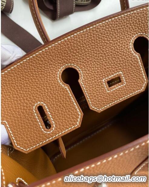 Well Crafted Hermes Birkin 25cm Bag in Original Togo Leather HB025 Brown/Silver (Pure Handmade)