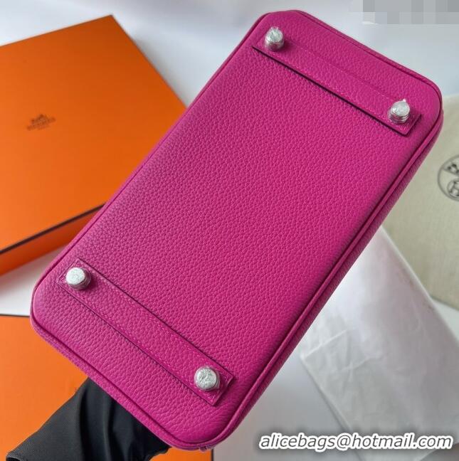 Top Design Hermes Birkin 25cm Bag in Original Togo Leather HB025 Rosy/Silver (Pure Handmade)