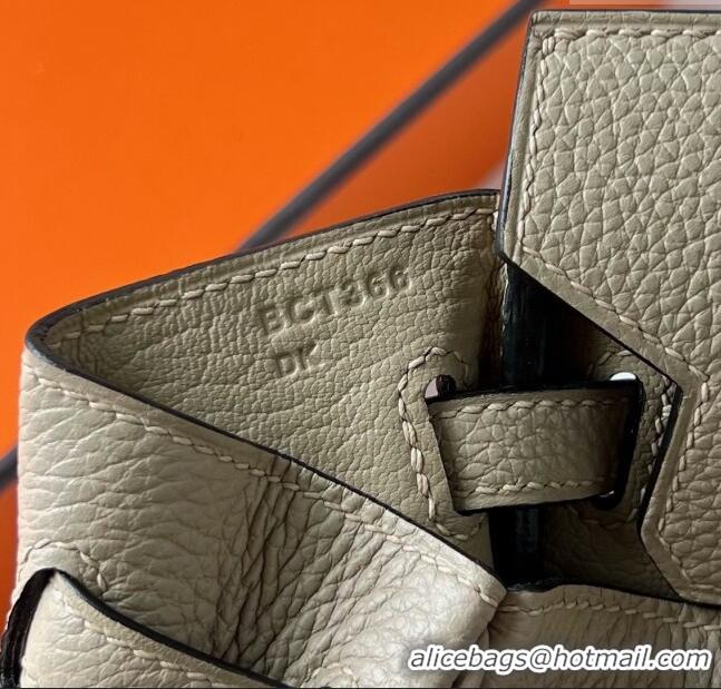 Most Popular Hermes Birkin 25cm Bag in Original Togo Leather HB025 Turtledove Grey/Pink Gold (Pure Handmade)