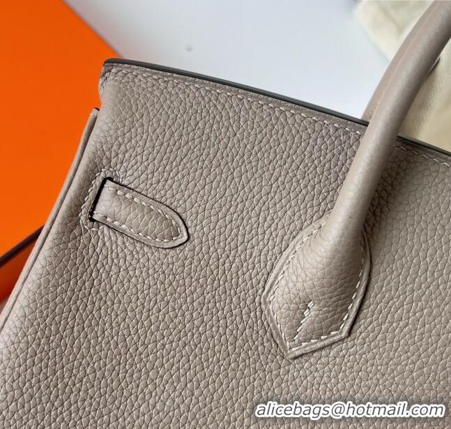 Promotional Hermes Birkin 25cm Bag in Original Togo Leather HB025 Asphalt Grey/Silver (Pure Handmade)