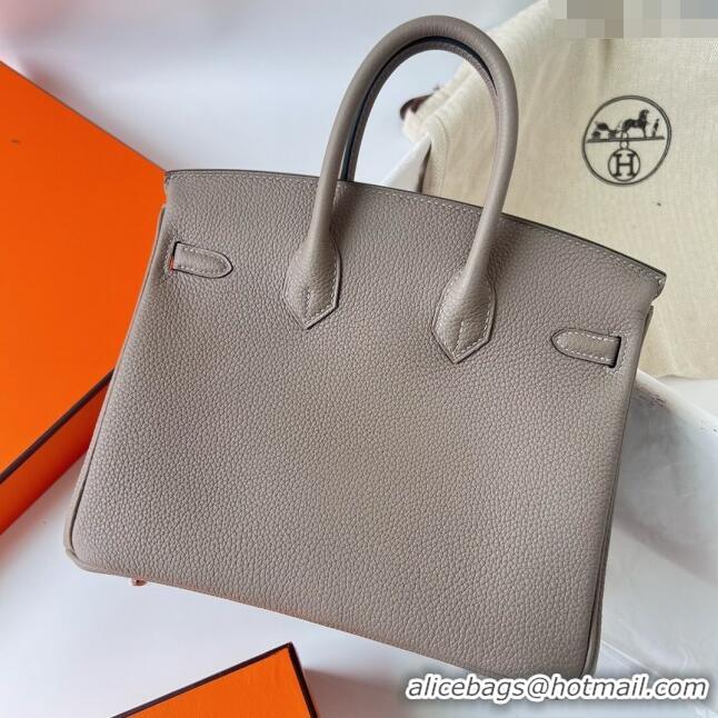 Promotional Hermes Birkin 25cm Bag in Original Togo Leather HB025 Asphalt Grey/Silver (Pure Handmade)