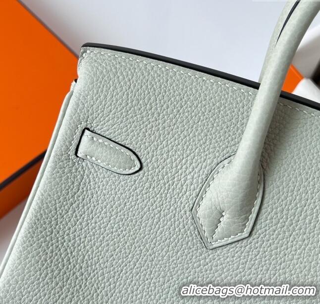 Good Looking Hermes Birkin 25cm Bag in Original Togo Leather HB025 Glacier Grey/Gold (Pure Handmade)