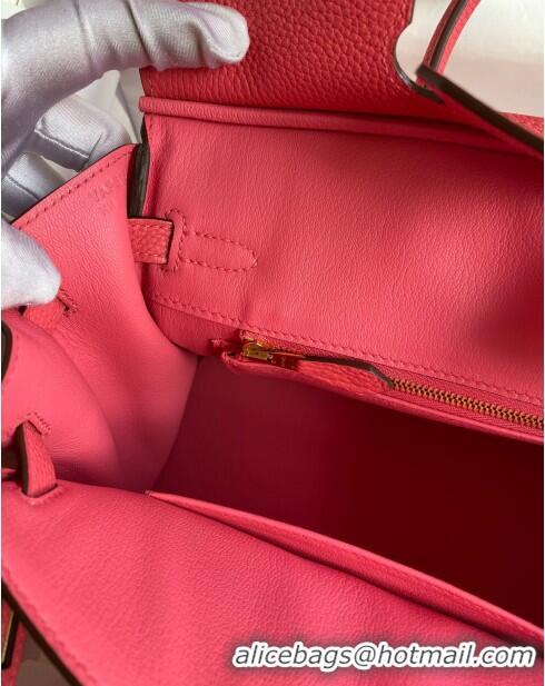 Classic Specials Hermes Birkin 25cm Bag in Original Togo Leather HB025 Lipstick Pink/Gold (Pure Handmade)