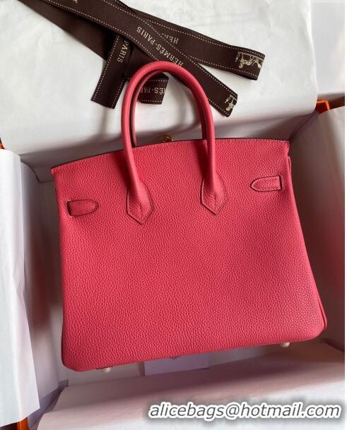 Classic Specials Hermes Birkin 25cm Bag in Original Togo Leather HB025 Lipstick Pink/Gold (Pure Handmade)