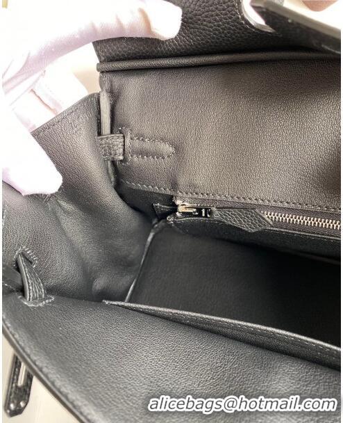 Best Product Hermes Birkin 25cm Bag in Original Togo Leather HB025 Black/Silver (Pure Handmade)