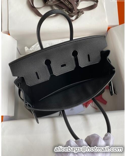 Best Product Hermes Birkin 25cm Bag in Original Togo Leather HB025 Black/Silver (Pure Handmade)