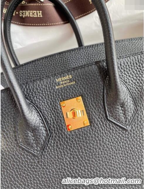 Grade Quality Hermes Birkin 25cm Bag in Original Togo Leather HB025 Black/Gold (Pure Handmade)