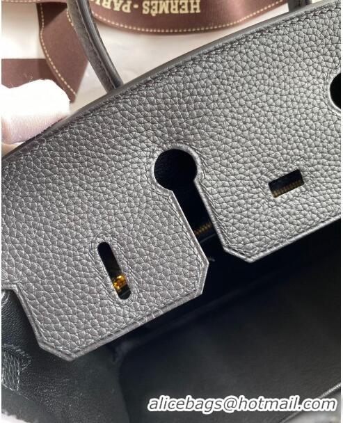 Grade Quality Hermes Birkin 25cm Bag in Original Togo Leather HB025 Black/Gold (Pure Handmade)