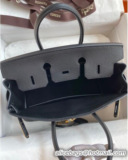 Grade Quality Hermes Birkin 25cm Bag in Original Togo Leather HB025 Black/Gold (Pure Handmade)