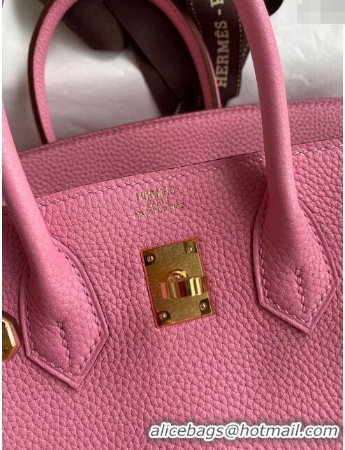 Grade Discount Hermes Birkin 25cm Bag in Original Togo Leather HB025 Sakura Pink/Gold (Pure Handmade)