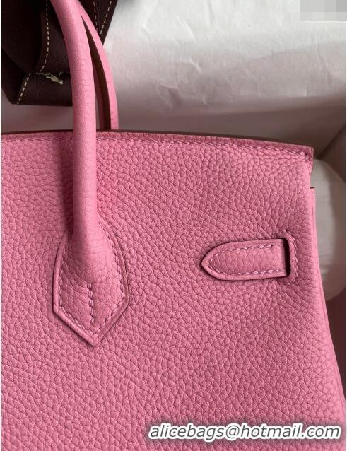 Grade Discount Hermes Birkin 25cm Bag in Original Togo Leather HB025 Sakura Pink/Gold (Pure Handmade)