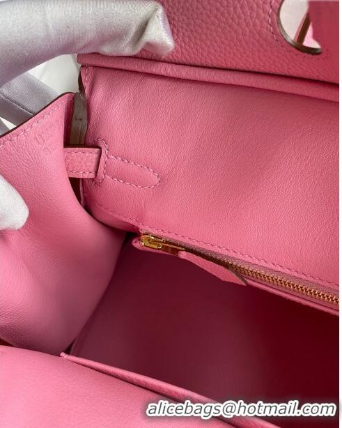 Grade Discount Hermes Birkin 25cm Bag in Original Togo Leather HB025 Sakura Pink/Gold (Pure Handmade)