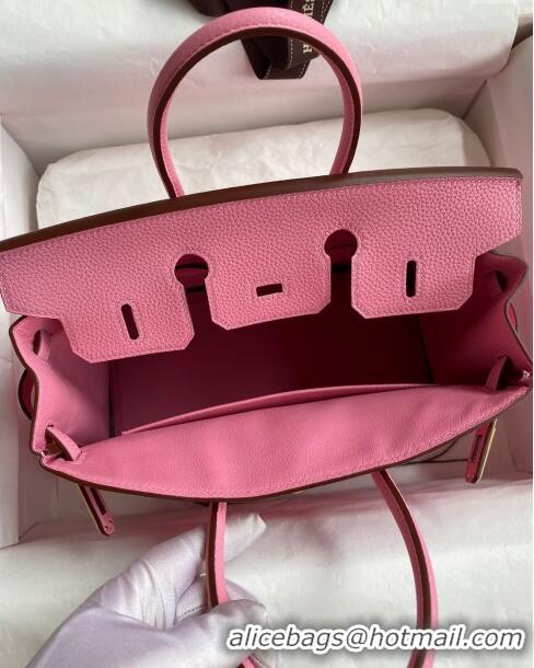 Grade Discount Hermes Birkin 25cm Bag in Original Togo Leather HB025 Sakura Pink/Gold (Pure Handmade)