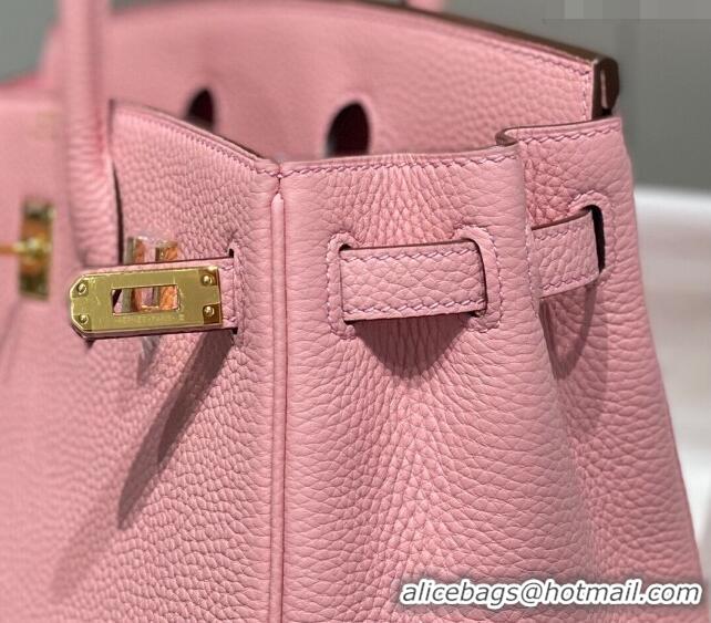 Most Popular Hermes Birkin 25cm Bag in Togo Calfskin 1227 Cream Pink