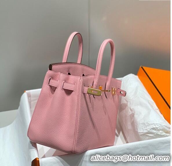 Most Popular Hermes Birkin 25cm Bag in Togo Calfskin 1227 Cream Pink