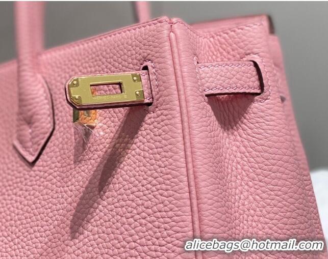 Most Popular Hermes Birkin 25cm Bag in Togo Calfskin 1227 Cream Pink