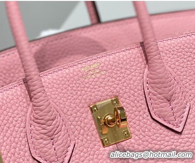 Most Popular Hermes Birkin 25cm Bag in Togo Calfskin 1227 Cream Pink