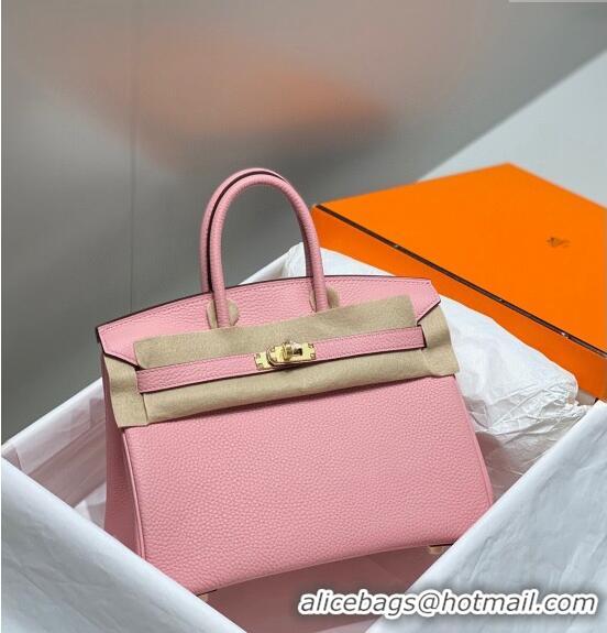 Most Popular Hermes Birkin 25cm Bag in Togo Calfskin 1227 Cream Pink