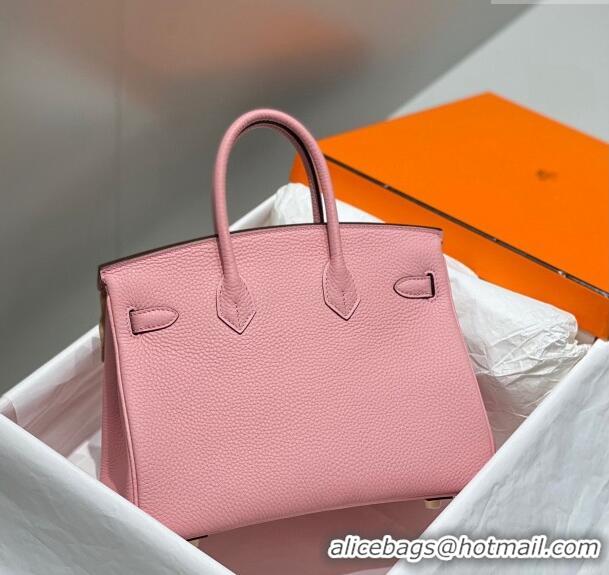 Top Quality Hermes Birkin 30cm Bag in Togo Leather 1228 Cream Pink