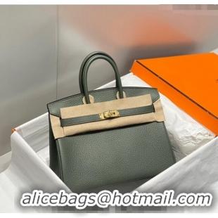 Unique Grade Hermes Birkin 25cm Bag in Togo Leather 1227 Fruit Green 2023