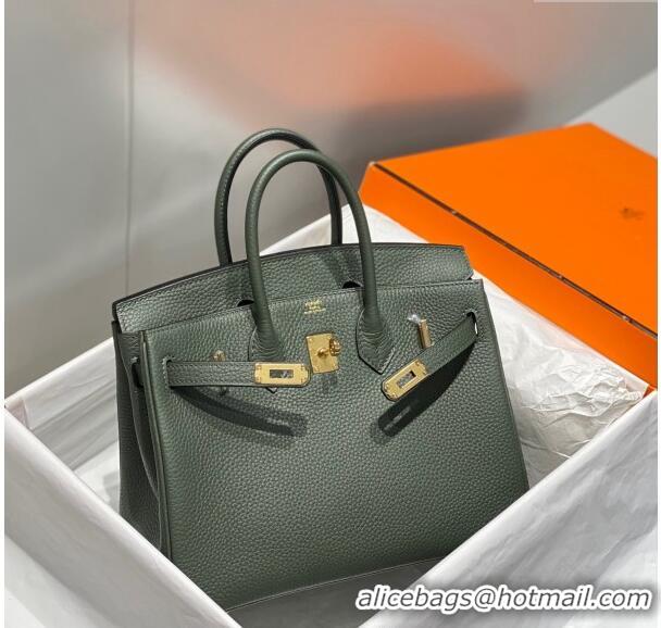 Unique Grade Hermes Birkin 25cm Bag in Togo Leather 1227 Fruit Green 2023