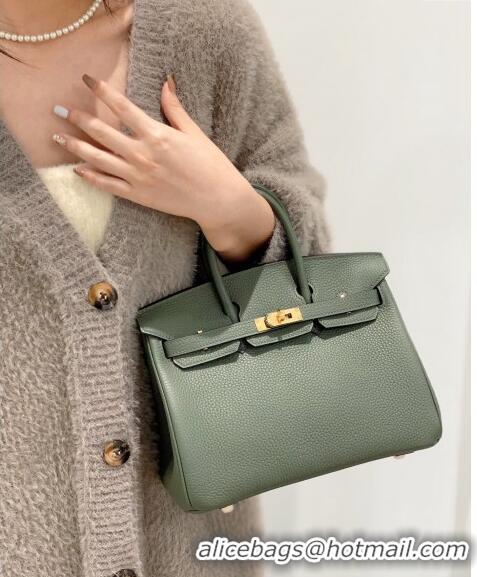 Unique Grade Hermes Birkin 25cm Bag in Togo Leather 1227 Fruit Green 2023