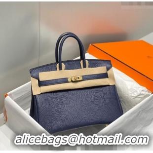 Lower Price Hermes Birkin 25cm Bag in Togo Leather 1227 Deep Blue