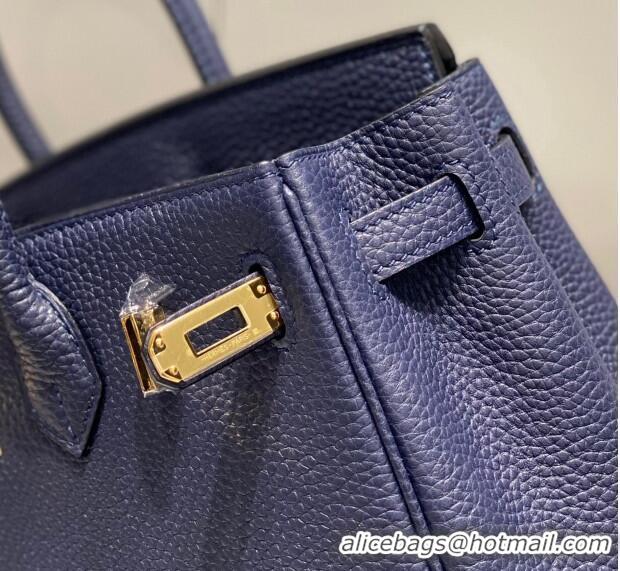 Lower Price Hermes Birkin 25cm Bag in Togo Leather 1227 Deep Blue