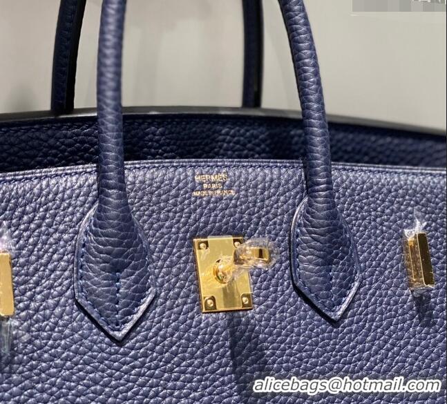 Lower Price Hermes Birkin 25cm Bag in Togo Leather 1227 Deep Blue