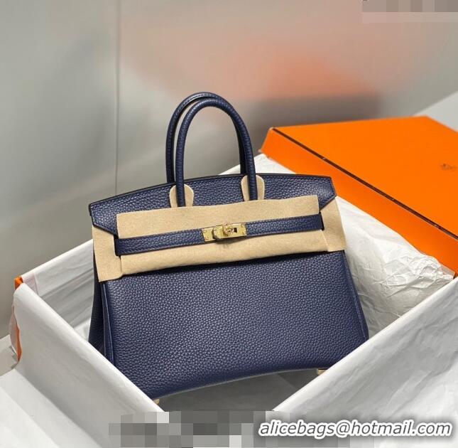 Lower Price Hermes Birkin 25cm Bag in Togo Leather 1227 Deep Blue