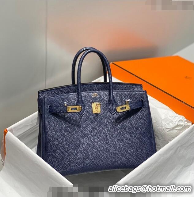 Lower Price Hermes Birkin 25cm Bag in Togo Leather 1227 Deep Blue