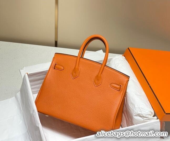 Classic Design Hermes Birkin 25cm Bag in Togo Leather 1227 Orange