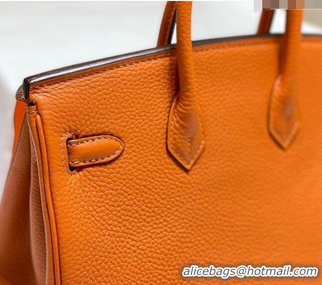 Classic Design Hermes Birkin 25cm Bag in Togo Leather 1227 Orange