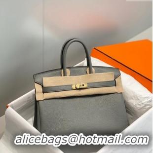 Top Grade Hermes Birkin 25cm Bag in Togo Leather 1227 Cloud Grey