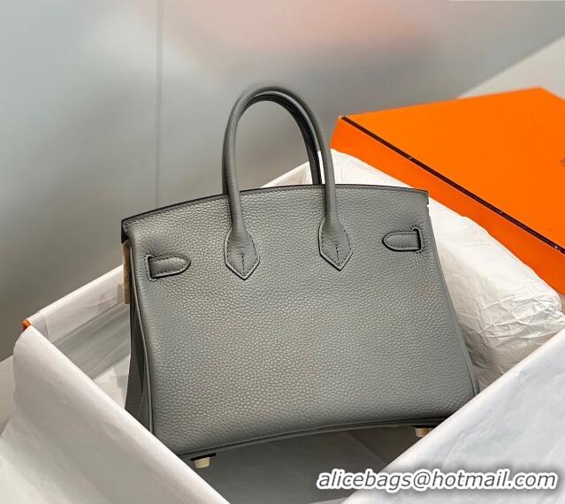 Top Grade Hermes Birkin 25cm Bag in Togo Leather 1227 Cloud Grey