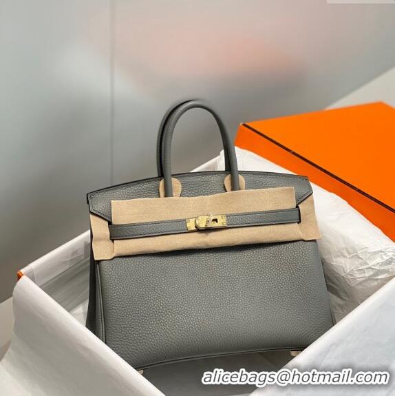 Top Grade Hermes Birkin 25cm Bag in Togo Leather 1227 Cloud Grey