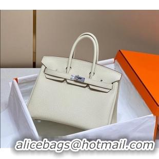 Grade Promotional Hermes Birkin 25cm Bag in Togo Leather 1227 Cream White