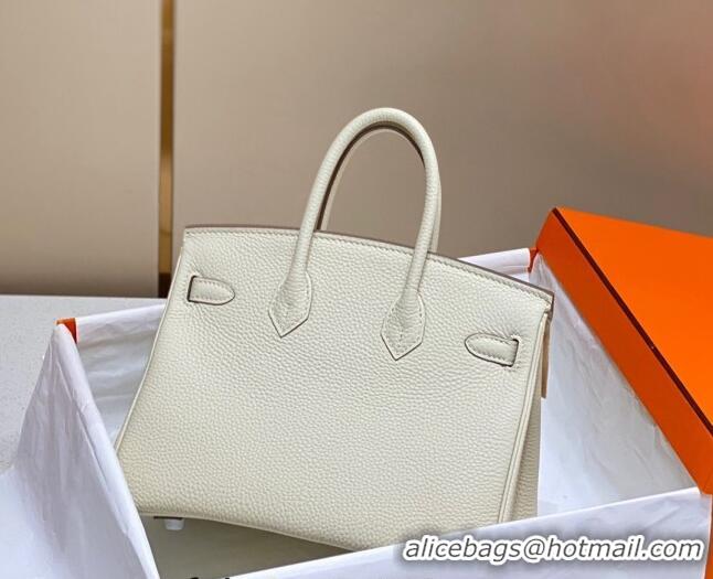 Grade Promotional Hermes Birkin 25cm Bag in Togo Leather 1227 Cream White