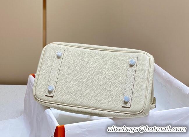 Grade Promotional Hermes Birkin 25cm Bag in Togo Leather 1227 Cream White