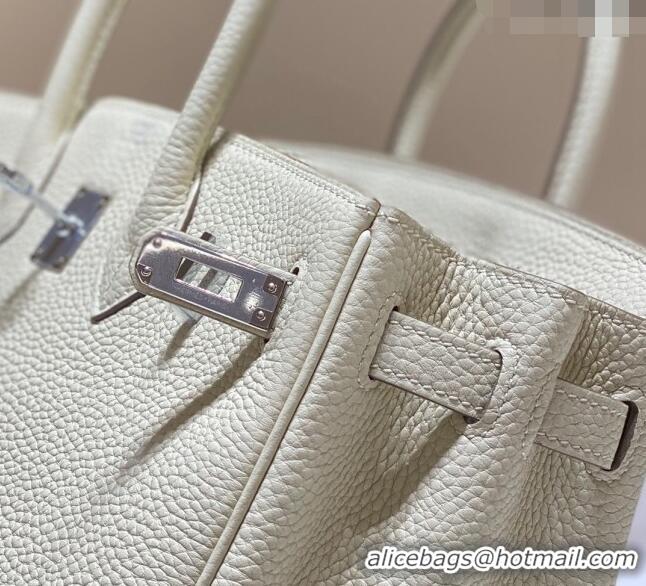 Grade Promotional Hermes Birkin 25cm Bag in Togo Leather 1227 Cream White